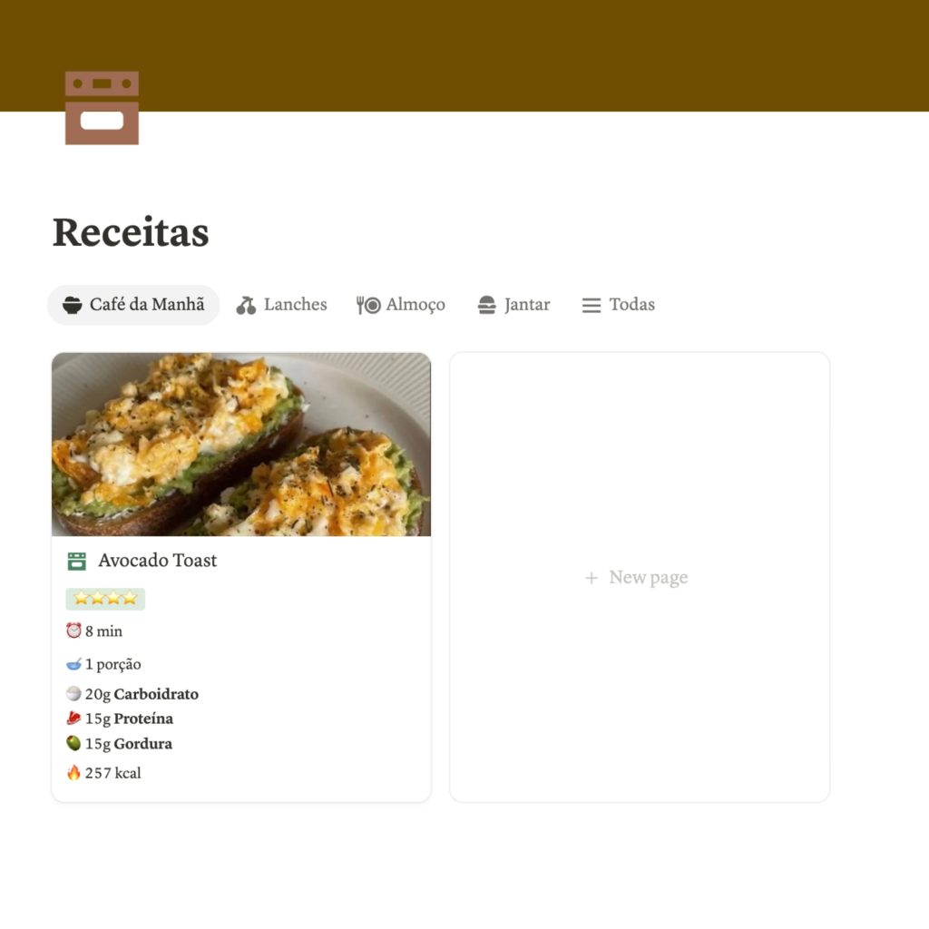 Área de Receitas